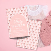 Elegante Coquette Roze Bow Het is een meisje Baby Kaart