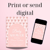 Elegante Coquette Roze Bow Het is een meisje Baby Kaart