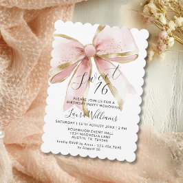 Elegante Coquette Roze & Gouden Striking Sweet 16 Kaart