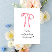 Elegante Coquette Roze Ribbon Bow Bruidsmeisje Kaa