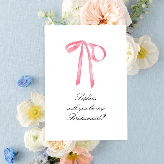 Elegante Coquette Roze Ribbon Bow Bruidsmeisje Kaa