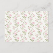 Elegante Coquette Roze Strik Luierspel Informatiekaartje (Achterkant)