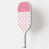 Elegante Coquette Roze strik Monogram Pickleball Paddle (Links)