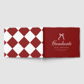 Elegante Coquette Script Afstudeerfeest Wijnrood Gastenboek (Volledig)