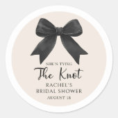 Elegante Coquette Zwarte Strik Bruiloft Sticker (Voorkant)