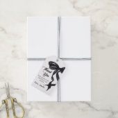 Elegante Coquette Zwarte Strik Verjaardag Cadeaubi Cadeaulabel (Met Touw)