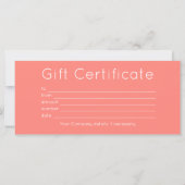 Elegante Coral & Parel Cadeaubon (Achterkant)