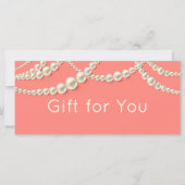 Elegante Coral & Parel Cadeaubon (Voorkant)