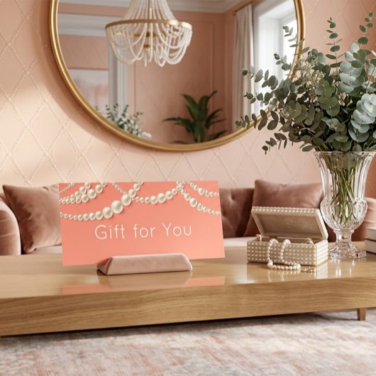 Elegante Coral & Parel Cadeaubon
