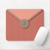 Elegante Coral Personalized Monogrammed Mousepad Muismat (Met muis)