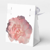 Elegante Coral Pink Rose Bloemen bruiloft gast Bedankdoosjes (Achterkant)