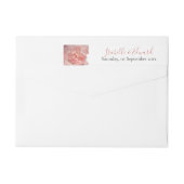 Elegante Coral Roos Waterverf bruiloft Mailing (Achterkant)