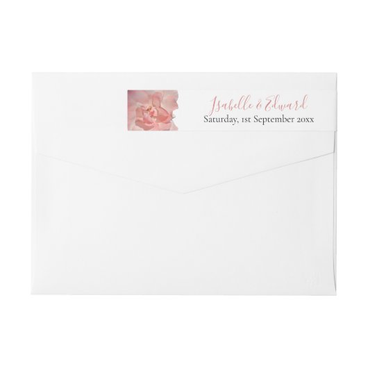Elegante Coral Roos Waterverf bruiloft Mailing (Achterkant)