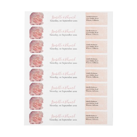 Elegante Coral Roos Waterverf bruiloft Mailing (Vel)