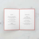 Elegante Coral Roze Monogram Moderne bruiloft (Binnen)