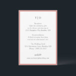 Elegante Coral Roze Monogram Moderne bruiloft Informatiekaartje<br><div class="desc">Moderne trouwkaarten met een schoon ontwerp met serif- en scriptlettertypen.</div>