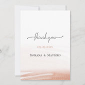 Elegante Coral Terracotta bruiloft Bedankkaart (Voorkant)