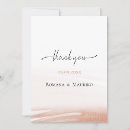 Elegante Coral Terracotta bruiloft Bedankkaart