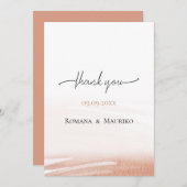 Elegante Coral Terracotta bruiloft Bedankkaart (Voorkant / Achterkant)