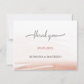 Elegante Coral Terracotta bruiloft Bedankkaart (Voorkant)