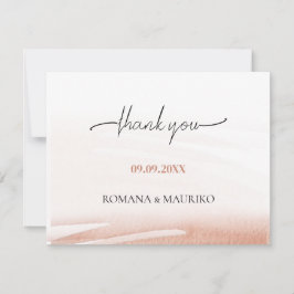 Elegante Coral Terracotta bruiloft Bedankkaart