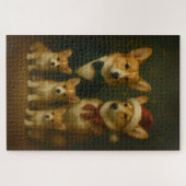 Elegante Corgi familie Kerst Hartverwarmend Legpuzzel (Horizontaal)