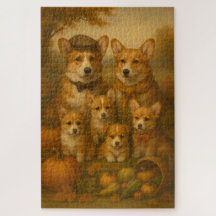 Elegante Corgi familie Thanksgiving