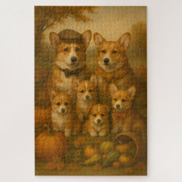 Elegante Corgi familie Thanksgiving Legpuzzel