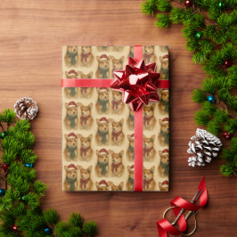 Elegante Corgi paar kerstvakantie Cadeaupapier