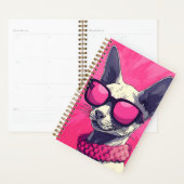 Elegante Cornish Rex Cat Pink Planner (Display)