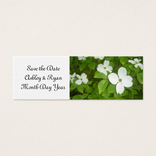 Elegante Cornus Save the Date Mini Visitekaartjes (Voorkant)