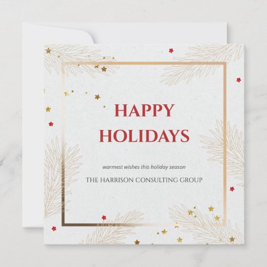 Elegante Corporate aangepaste Logo QR Code Kerstmi Feestdagenkaart (Voorkant)