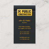 Elegante Corporate Black Construction Home Builder Visitekaartje (Voorkant)