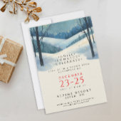 Elegante Corporate Blue Winterlandschap Waterverf Kaart