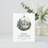 Elegante Corporate Christmas Ornament Vakantie Briefkaart (Staand voorkant)