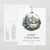 Elegante Corporate Christmas Ornament Vakantie Briefkaart (Voorkant / Achterkant)