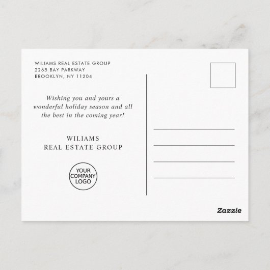 Elegante Corporate Christmas Ornament Vakantie Briefkaart (Achterkant)