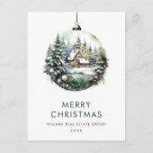 Elegante Corporate Christmas Ornament Vakantie Briefkaart (Voorkant)