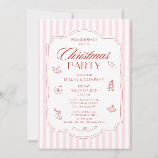 Elegante Corporate Christmas Party Bedrijfsvakanti Kaart (Voorkant)