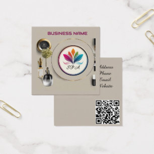 💄 Elegante Cosmetica Display Beauty Merk Luxe Vierkante Visitekaartjes