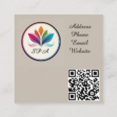 Elegante cosmetische opstelling display vierkante visitekaartje (Achterkant)