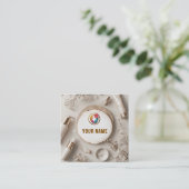 Elegante cosmetische opstelling vierkante visitekaartje (Staand voorkant)