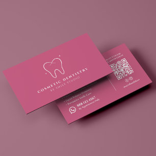 Elegante Cosmetische Tandheelkunde Roze Tandartskl Visitekaartje