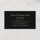 Elegante cosmetologie zwart en goud luipaard lint visitekaartje (Achterkant)