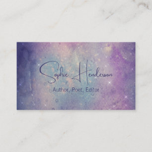 Elegante Cosmic Deep Paarse schrijver Visitekaartje