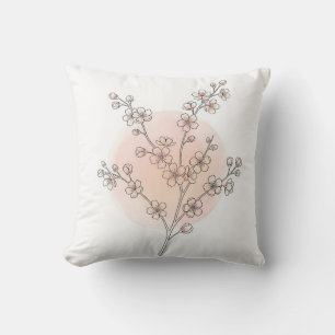 Elegante Cosmos Wilde Bloem Stof Stofige Salie Gro Kussen