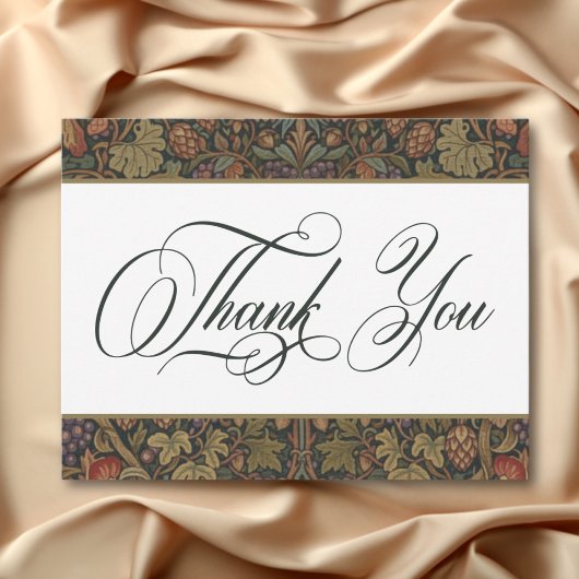 Elegante Cottage Botanische herfst bruiloft Bedankkaart