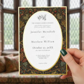 Elegante  Cottage Botanische herfst bruiloft Folie Uitnodiging