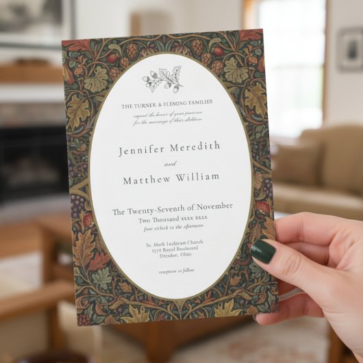 Elegante Cottage Botanische herfst bruiloft Kaart