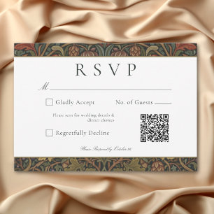 Elegante  Cottage Botanische herfst bruiloft QR RSVP Kaartje